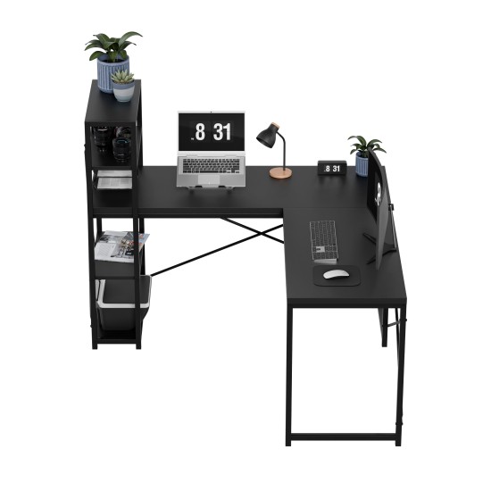 Mark Adler Leader 5.9 Black Corner Desk with shelves - Image 3