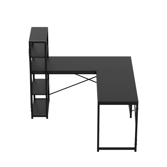 Mark Adler Leader 5.9 Black Corner Desk with shelves - Image 4
