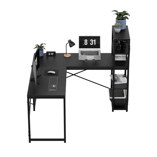 Mark Adler Leader 5.9 Black Corner Desk with shelves - Image 7